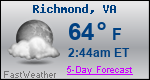 Weather Forecast for Richmond, VA