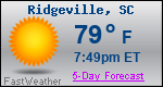 Weather Forecast for Ridgeville, SC