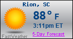 Weather Forecast for Rion, SC