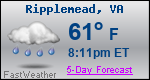 Weather Forecast for Ripplemead, VA