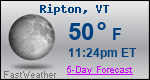 Weather Forecast for Ripton, VT