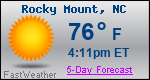 Weather Forecast for Rocky Mount, NC