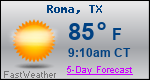 Weather Forecast for Roma, TX