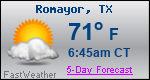 Weather Forecast for Romayor, TX