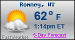 Weather Forecast for Romney, WV