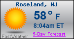 Weather Forecast for Roseland, NJ