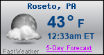 Weather Forecast for Roseto, PA