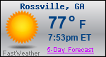 Weather Forecast for Rossville, GA
