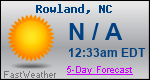 Weather Forecast for Rowland, NC