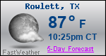 Weather Forecast for Rowlett, TX