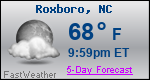 Weather Forecast for Roxboro, NC