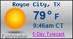 Weather Forecast for Royse City, TX