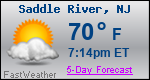 Weather Forecast for Saddle River, NJ