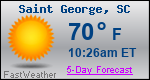 Weather Forecast for Saint George, SC