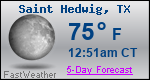 Weather Forecast for Saint Hedwig, TX