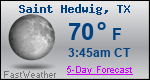 Weather Forecast for Saint Hedwig, TX