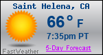 Weather Forecast for Saint Helena, CA