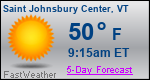 Weather Forecast for Saint Johnsbury Center, VT
