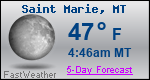 Weather Forecast for Saint Marie, MT