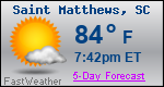 Weather Forecast for Saint Matthews, SC