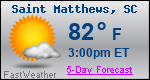 Weather Forecast for Saint Matthews, SC