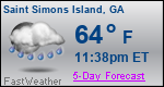 Weather Forecast for Saint Simons Island, GA