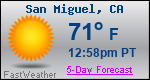 Weather Forecast for San Miguel, CA