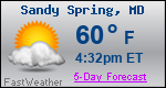 Weather Forecast for Sandy Spring, MD