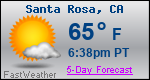 Weather Forecast for Santa Rosa, CA