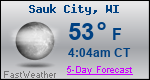 Weather Forecast for Sauk City, WI