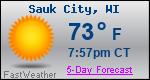 Weather Forecast for Sauk City, WI