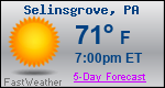 Weather Forecast for Selinsgrove, PA