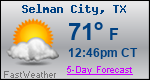 Weather Forecast for Selman City, TX