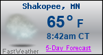 Weather Forecast for Shakopee, MN