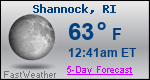 Weather Forecast for Shannock, RI