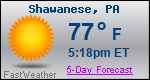 Weather Forecast for Shawanese, PA