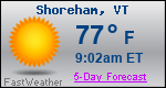 Weather Forecast for Shoreham, VT