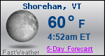 Weather Forecast for Shoreham, VT