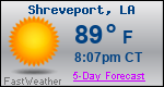 Weather Forecast for Shreveport, LA