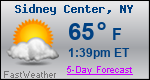 Weather Forecast for Sidney Center, NY