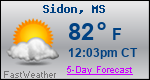 Weather Forecast for Sidon, MS