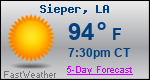 Weather Forecast for Sieper, LA
