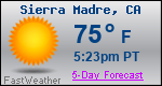 Weather Forecast for Sierra Madre, CA