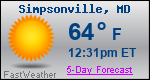Weather Forecast for Simpsonville, MD