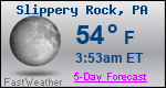 Weather Forecast for Slippery Rock, PA