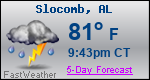 Weather Forecast for Slocomb, AL