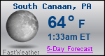 Weather Forecast for South Canaan, PA