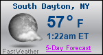 Weather Forecast for South Dayton, NY