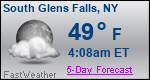 Weather Forecast for South Glens Falls, NY