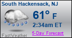 Weather Forecast for South Hackensack, NJ